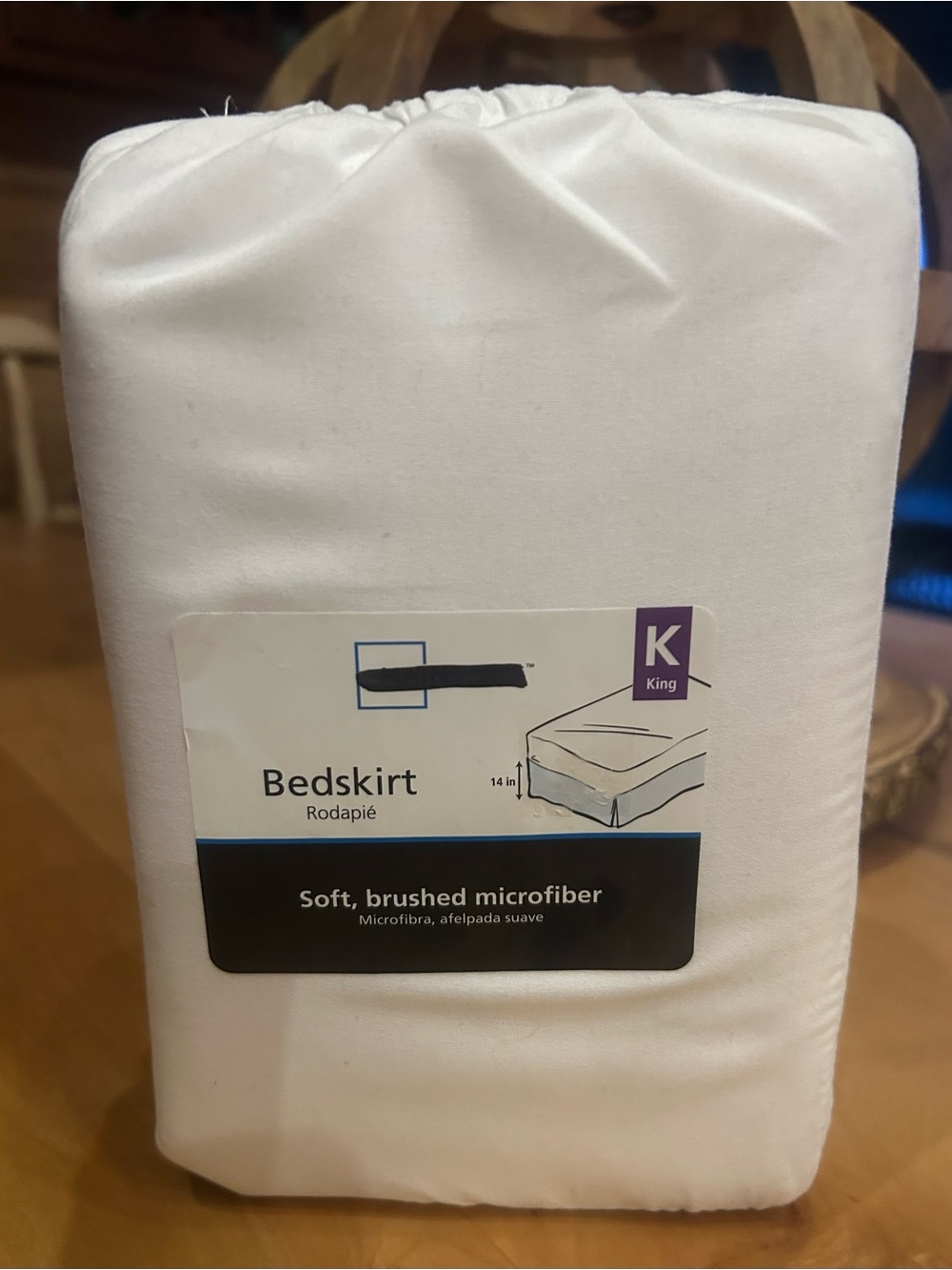 King Size White Brushed Microfiber Bedskirt